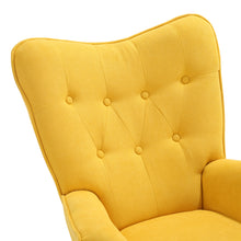 Load image into Gallery viewer, Tufted Button Linen Armchair with Wooden Legs