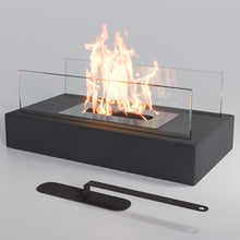 Load image into Gallery viewer, 35cm Rectangular Tabletop Ethanol Fireplace with Metal Base Burner Fire