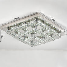 Load image into Gallery viewer, 96w LED Ceiling Light 70 x 70 cm Square 3 Tier Crystal Chandelier Ceiling Light Living and Home
