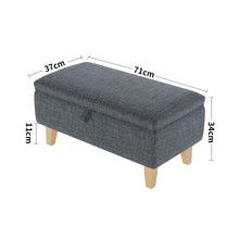 Load image into Gallery viewer, Linen Upholstered Storage Ottoman Footstool