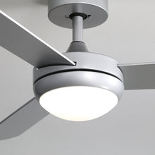 Load image into Gallery viewer, Silver 3 Blade Ceiling Fan with LED Lamp & Remote Control 42Inch Ceiling Light Living and Home