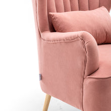 Load image into Gallery viewer, Contemporary Curved Back Single Armchair with Lumbar Pillow and Footstool