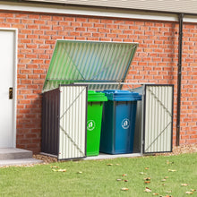 Load image into Gallery viewer, Livingandhome Steel Trash Can Recycle Bin Enclosure Storage Shed