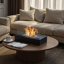 Load image into Gallery viewer, 35cm Rectangular Tabletop Ethanol Fireplace with Metal Base Burner Fire