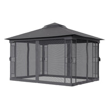 Load image into Gallery viewer, Premium Iron Outdoor Pergola with Sheer Charcoal Gray Screens Living and Home