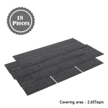 Load image into Gallery viewer, 18Pcs Asphalt Shingles Bitumen Roofing Rectangular Shape Black/Grey Roofing Living and Home