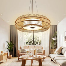 Load image into Gallery viewer, Lightsin Drum-Shaped Hanging LED Bamboo Pendant Light Lightsin UK 60cm Dia