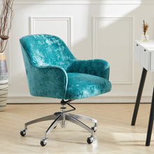 Load image into Gallery viewer, Velvet Upholstered Wheeled Swivel Office Chair Living and Home