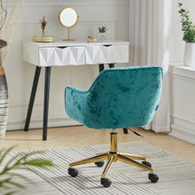 Load image into Gallery viewer, Medium Velvet Upholstered Home Office Swivel Task Chair with Flared Arms Living and Home