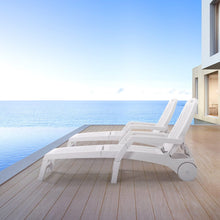 Load image into Gallery viewer, 193cm D Outdoor Folding Lounge Chair Recliner with Wheels Sunloungers Living and Home