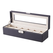 Load image into Gallery viewer, Livingandhome 6-Slot Elegant Faux Leather Watch Display Case