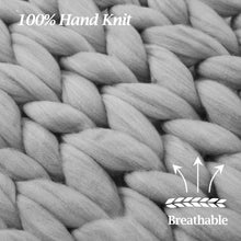 Load image into Gallery viewer, Livingandhome Chunky Knit Throw Blanket Handwoven Home Decor