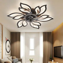 Load image into Gallery viewer, 65cm Dia. Modern Flower Shape Ceiling Fan with Light Ceiling Fans Living and Home Black