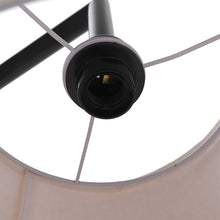 Load image into Gallery viewer, Metal Tray Table Floor Lamp with Linen Lampshade