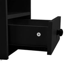 Load image into Gallery viewer, Minimalist Black Wooden Bedside Table with Drawers Cabinets Living and Home