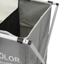 Load image into Gallery viewer, 3-Section Foldable Laundry Basket with Aluminum Frame