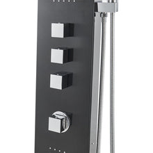 Load image into Gallery viewer, Bathroom Thermostatic Black Shower Tower Panel Bathroom Shower Living and Home