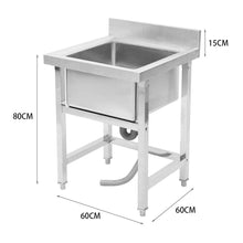 Load image into Gallery viewer, Commercial Kitchen Sink Stainless Steel Wash Basin with Single Bowl Kitchen Sink Living and Home