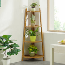 Load image into Gallery viewer, 3/4/5 Tier Corner Ladder Shelf Bookcase Plant Flower Display Stand Storage Rack Bookcases & Standing Shelves Living and Home