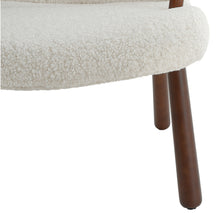 Load image into Gallery viewer, Sherpa Fleece Single Sofa and Footstool Set with Wooden Legs