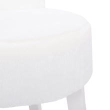 Load image into Gallery viewer, Modern Plush Upholstered Dressing Table Chair with White Legs