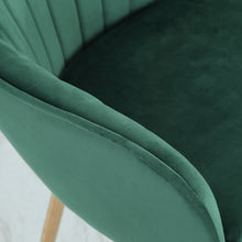 Load image into Gallery viewer, 2Pcs Modern Velvet Upholstered Dining Chairs with Polished Gold Legs