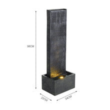 Load image into Gallery viewer, H98cm Rectangle Waterfall Stone Look Water Fountain LED Light Black Fountains & Waterfalls Living and Home