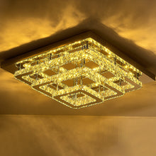 Load image into Gallery viewer, 96w LED Ceiling Light 70 x 70 cm Square 3 Tier Crystal Chandelier Ceiling Light Living and Home