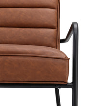 Load image into Gallery viewer, Leisure Soft PU Leather Cushioned Accent Armchair with Metal Frame