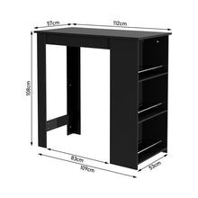 Load image into Gallery viewer, Kitchen Breakfast Bar Table Dining Table Coffee Table with 3 Tier Storage Rack Black Ding Table Living and Home
