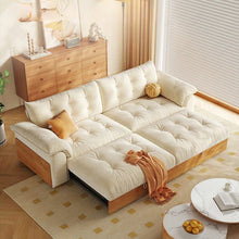 Load image into Gallery viewer, Cottonfy Solid Wood Folding Sofa Bed with Sleeper Chaise Cottonfy UK 3 Seater Velvet Full-Paid