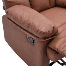 Load image into Gallery viewer, Brown Faux Leather Upholstered Recliner Armchair