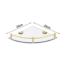 Load image into Gallery viewer, 1 Tier Bathroom Glass Corner Shelf Wall Mounted Set of 2