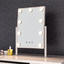 Load image into Gallery viewer, Livingandhome Hollywood Vanity Mirror with 9 LED Bulbs, 3 Colour Lighting Modes
