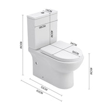 Load image into Gallery viewer, 63cm D Comfortable 2-Piece Elongated Toilet with Dual Flush Toilet Living and Home