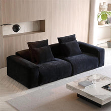 Load image into Gallery viewer, Cottonfy Tofu Block Vintage Chenille Fabric Sofa Stain Resistant Navy Blue Cottonfy UK 220 CM Blue Full-Paid