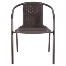 Load image into Gallery viewer, Garden Ripple Round Table With Umbrella Hole Or 4/6 Stacking Chairs GARDEN DINING SETS Living and Home Only 4Pcs Brown Chairs