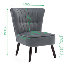 Load image into Gallery viewer, Modern Upholstered Velvet Chair with Oak Wood Legs Living and Home