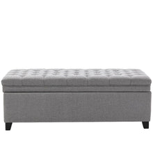 Load image into Gallery viewer, Linen Padded Cushion Bed End Bench Storage Seat Living and Home