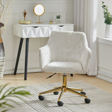 Load image into Gallery viewer, 88cm Height Velvet Upholstered Home Office Swivel Task Chair with Flared Arms Home Office Chairs Living and Home