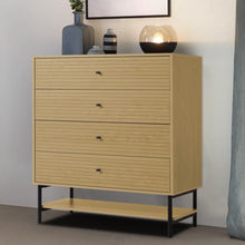 Load image into Gallery viewer, 4-Tier Bedroom Chest Storage Cabinet with Bottom Shelf Living and Home