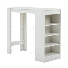 Load image into Gallery viewer, Wooden Bar Table with Open Shelves Living and Home White