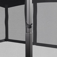 Load image into Gallery viewer, Refined Deep Gray Metal Pergola with Enclosed Mesh Drapes Living and Home