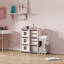 Load image into Gallery viewer, 3ft to 4ft Train-shaped Kids Toy Storage Shelves Organizer Kids' Furniture Living and Home