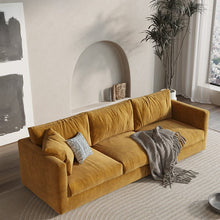 Load image into Gallery viewer, Cottonfy Retro Elegance Luxe Fabric Sofa with Mid-Century Charm Cottonfy UK Ginger Yellow Customized