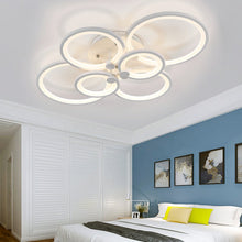 Load image into Gallery viewer, 4/6/8 Rings Circle LED Semi-Flush Ceiling Light Dimmable/Non-Dimmable Ceiling Light Living and Home 6 Rings Dimmable with Remote Control Warm Light