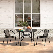 Load image into Gallery viewer, Outdoor Round Dining Set Tempered Glass Table and Rattan Chairs GARDEN DINING SETS Living and Home