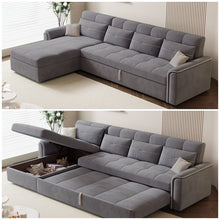 Load image into Gallery viewer, Cottonfy Multifunctional Mint Velvet Pull Out Chaise Sofa Bed with Storage Cottonfy UK