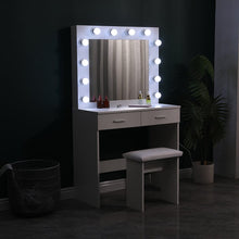 Load image into Gallery viewer, 80cm W New Hollywood Dressing Table Set with Large Lighted Mirror Dressing Tables Living and Home