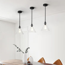 Load image into Gallery viewer, Matte Black 1-Light Pendant with Clear Glass Lampshade Pendant Lights Living and Home